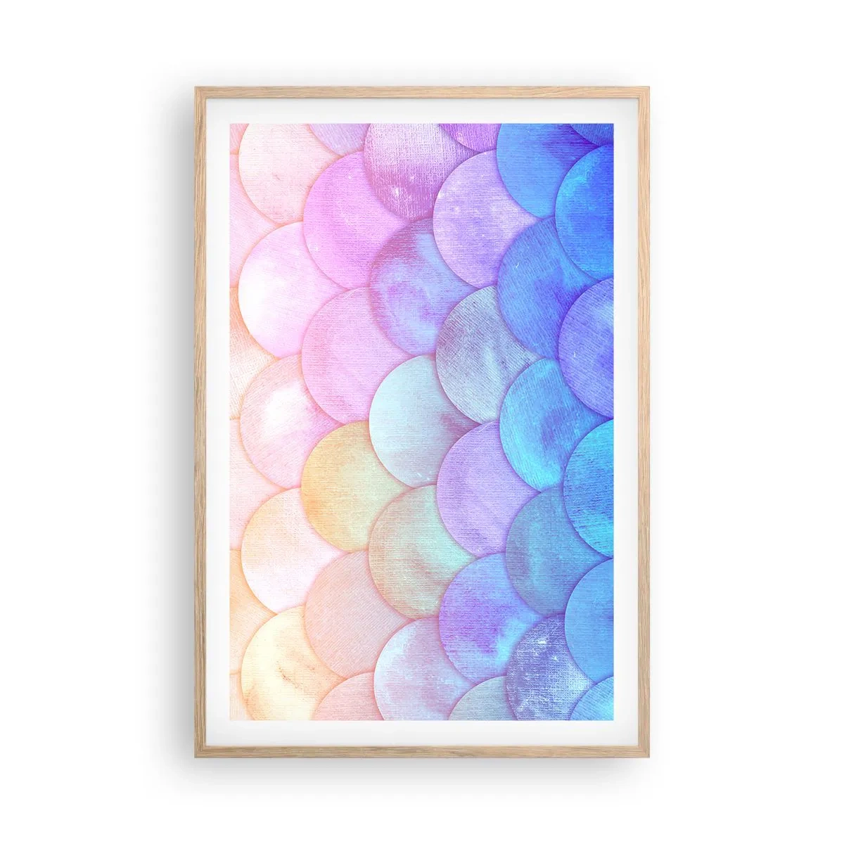 Pôster com moldura de carvalho claro - Escala de pérola - 61x91 cm