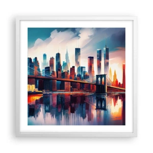 Pôster em moldura branca - Nova York dos sonhos - 50x50 cm