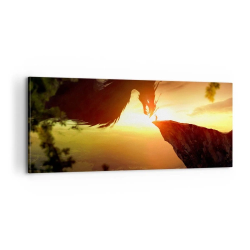 Quadro em tela - O matador de dragões - 100x40 cm