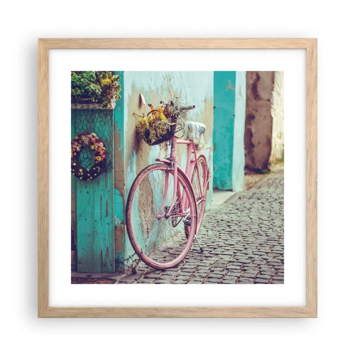 Pôster com moldura de carvalho claro - Volto logo - 40x40 cm