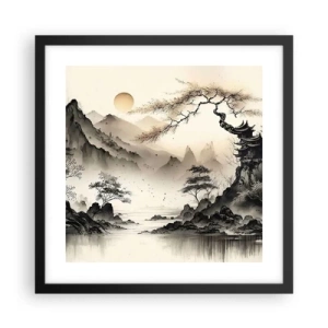 Pôster com moldura preta - O charme único do Oriente - 40x40 cm