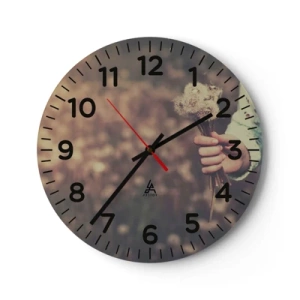 Relógio de parede - Relógio em vidro - Fique com isto, por favor - 40x40 cm