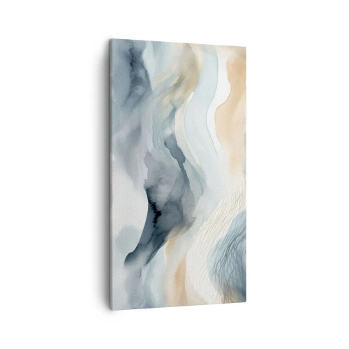 Quadro em tela - Abstração nevada e nebulosa - 45x80 cm