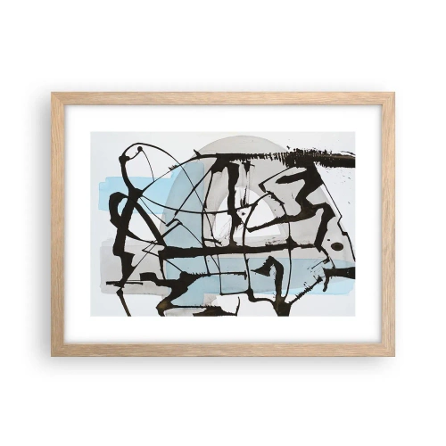 Pôster com moldura de carvalho claro - Azul mesmo assim - 40x30 cm