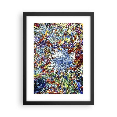 Pôster com moldura preta - Vitrais gotejantes - 30x40 cm