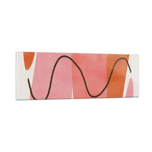 Quadro em vidro - Movimento suave de formas - 90x30 cm