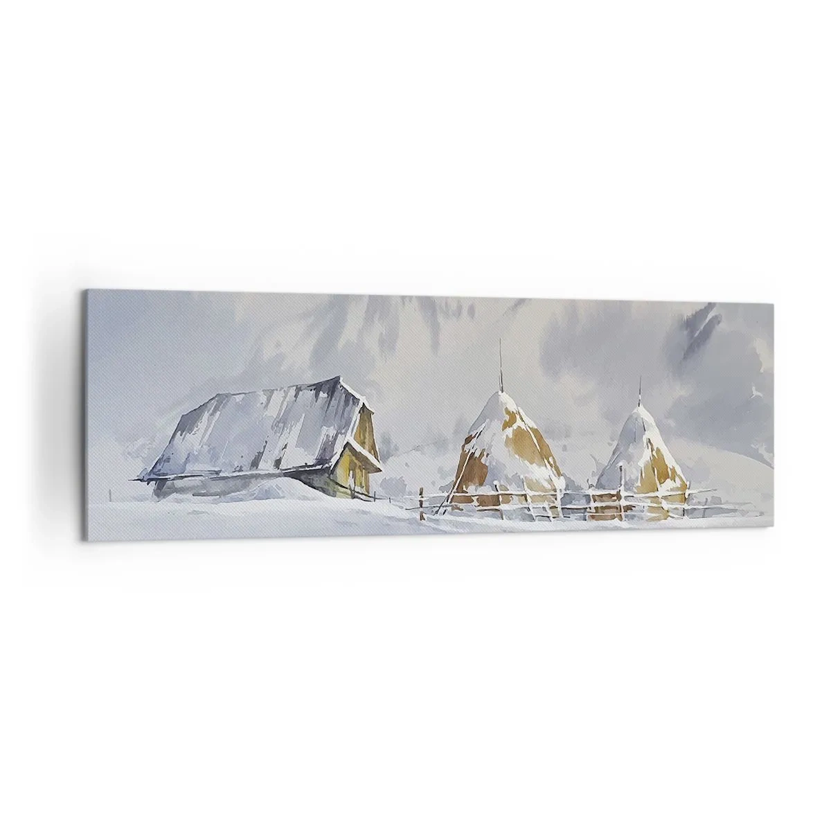 Quadro em tela - No vale nevado - 160x50 cm
