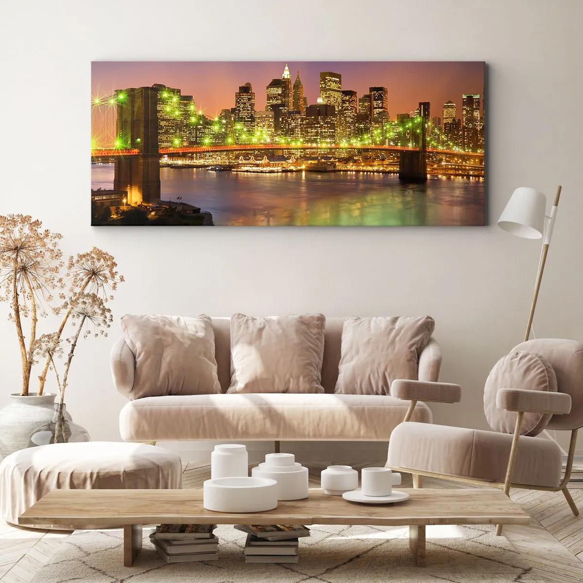 Quadro em tela - Aqui a luz nunca se apaga - 100x40 cm