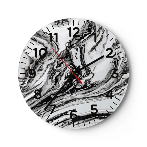 Relógio de parede - Relógio em vidro - No princípio, era o caos - 30x30 cm