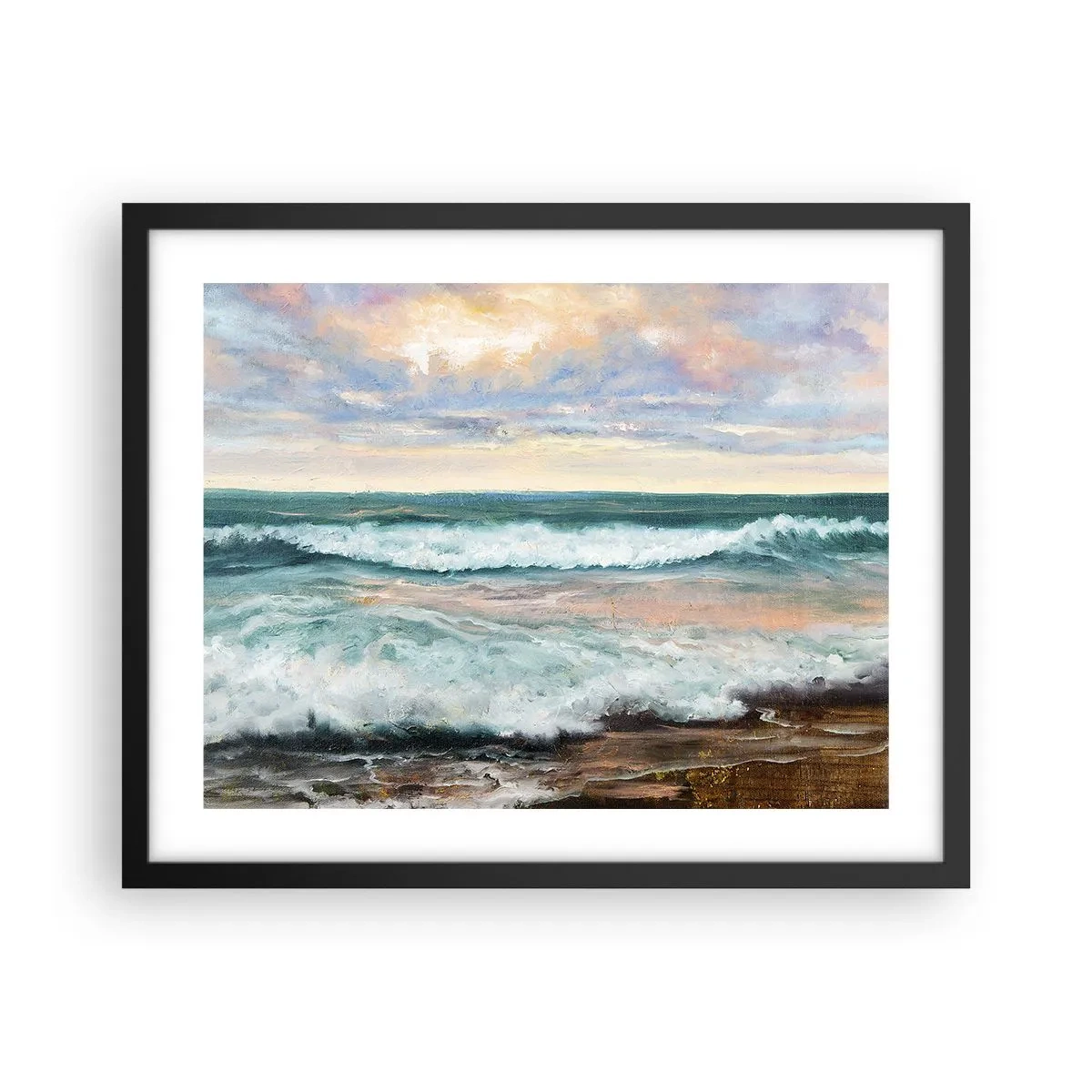 Pôster com moldura preta - Aqui suavizas a alma - 50x40 cm