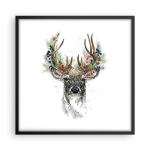 Pôster com moldura preta - Num manto festivo - 50x50 cm