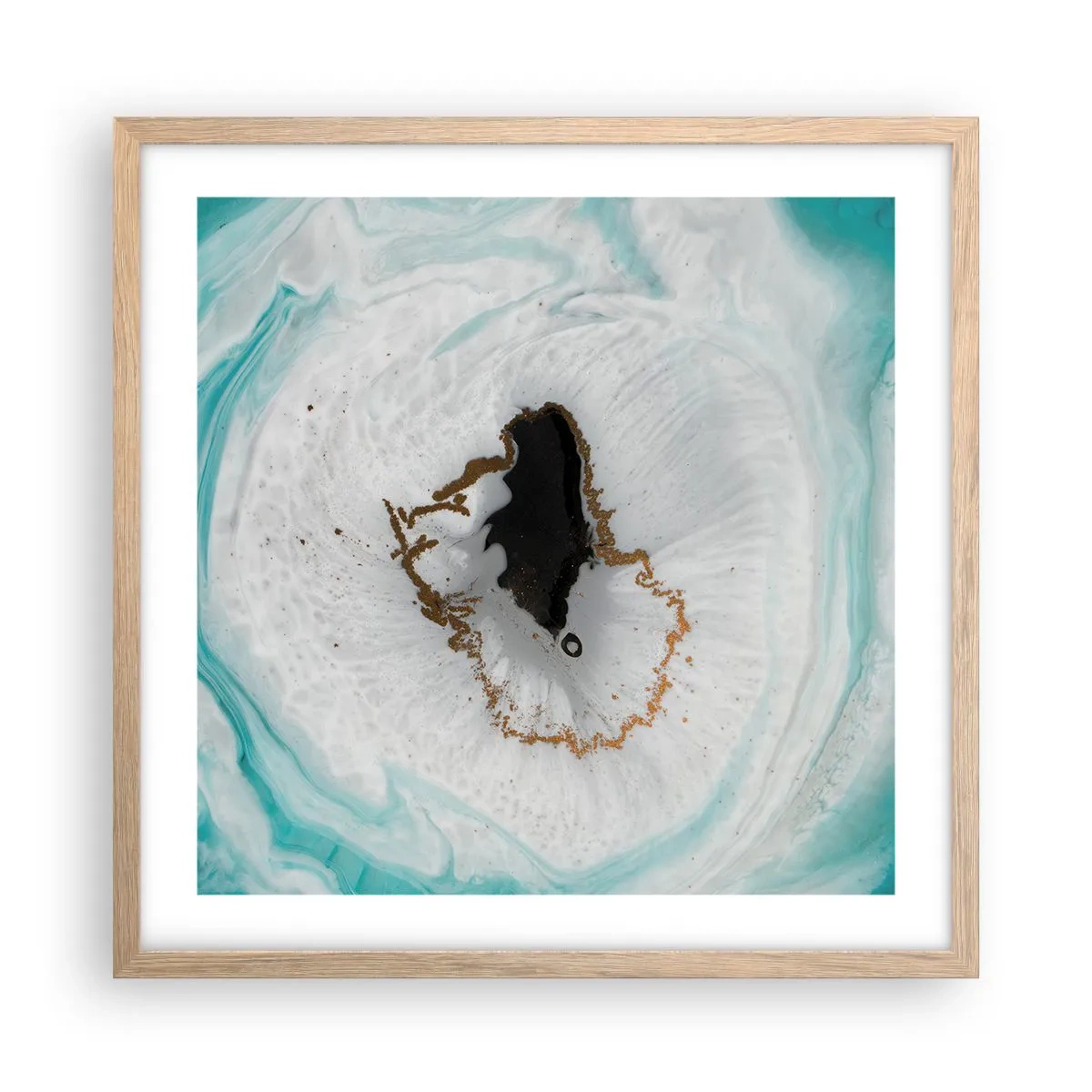 Pôster com moldura de carvalho claro - Penetrar no interior - 50x50 cm