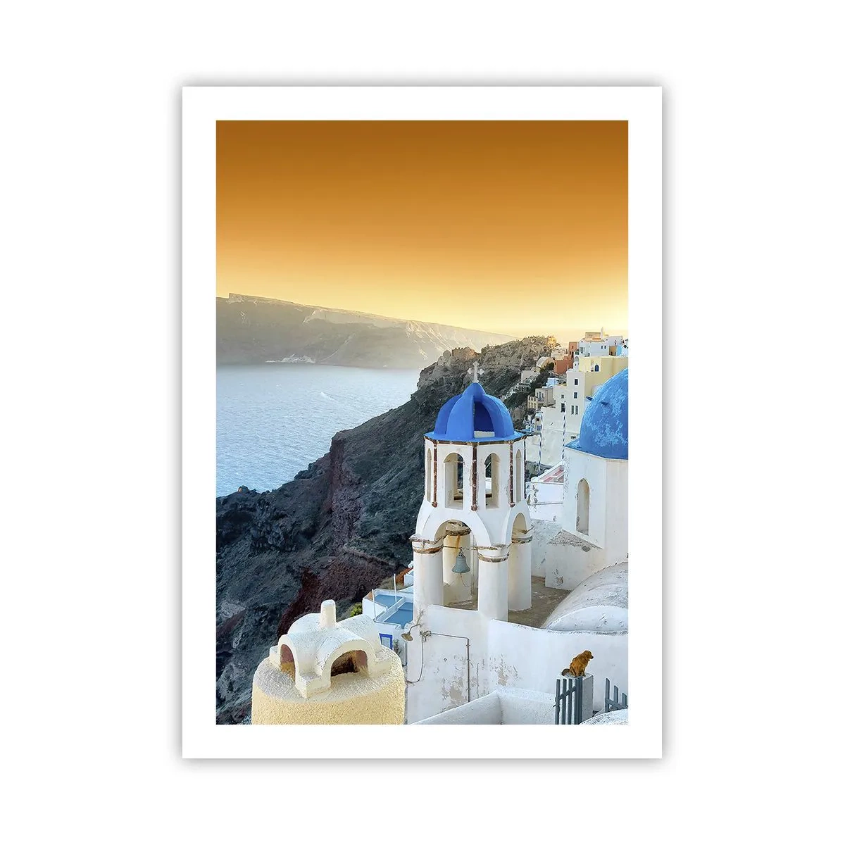 Pôster - Santorini - abraçada às rochas - 50x70 cm