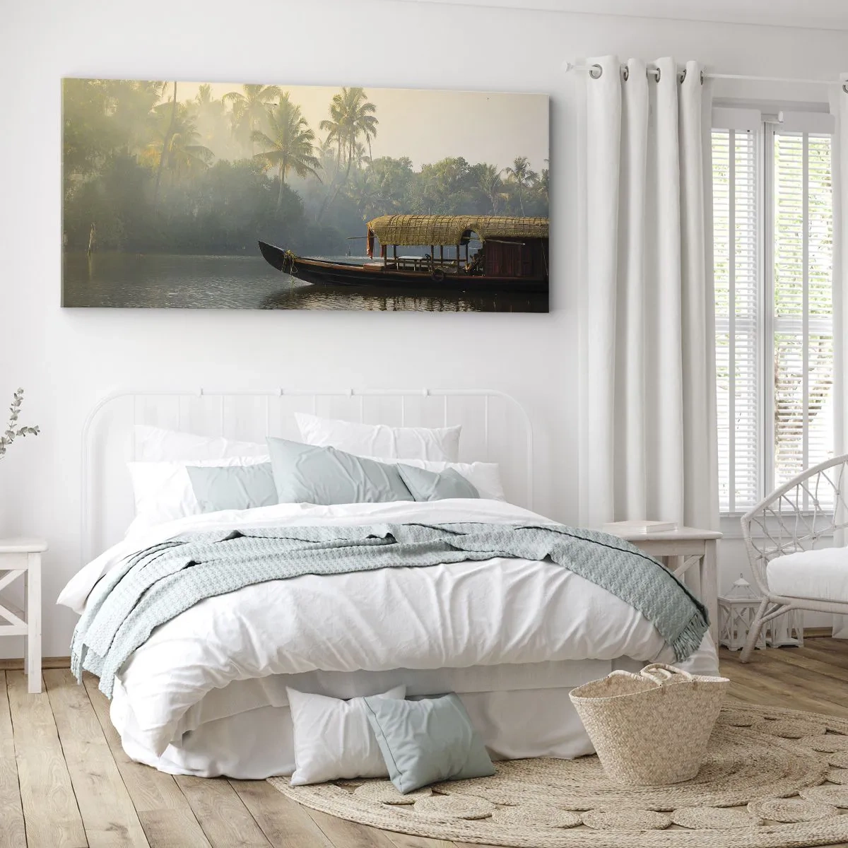 Quadro em tela - Casa no rio - 160x50 cm