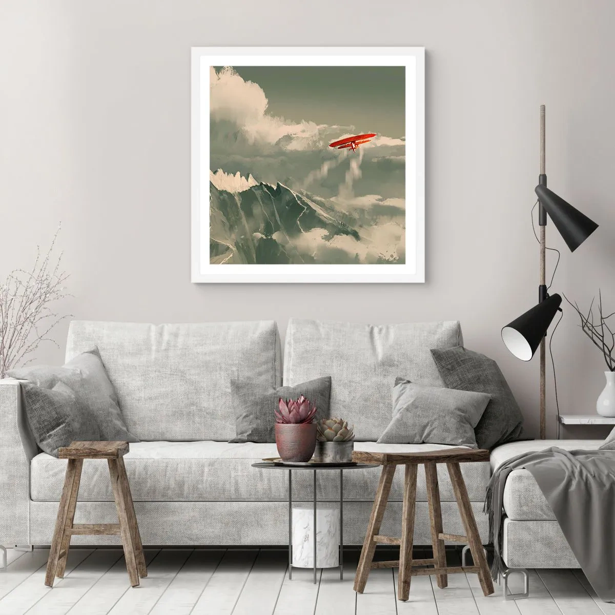 Pôster em moldura branca - O pioneiro destemido - 60x60 cm