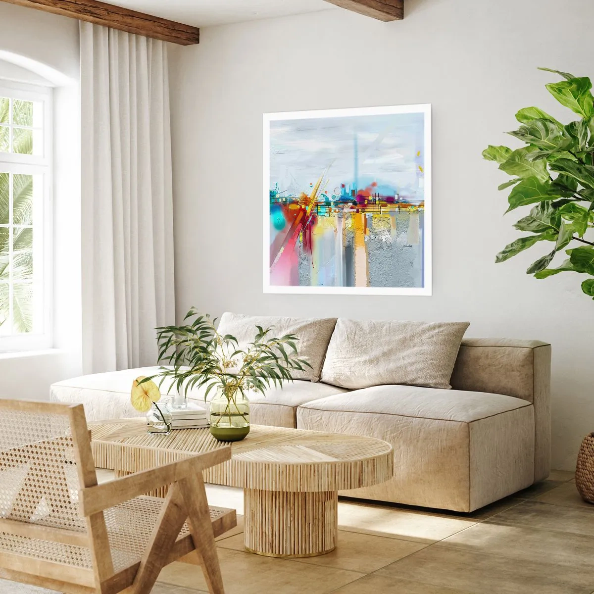 Pôster - Ponte da alegria sobre o rio da vida - 40x40 cm