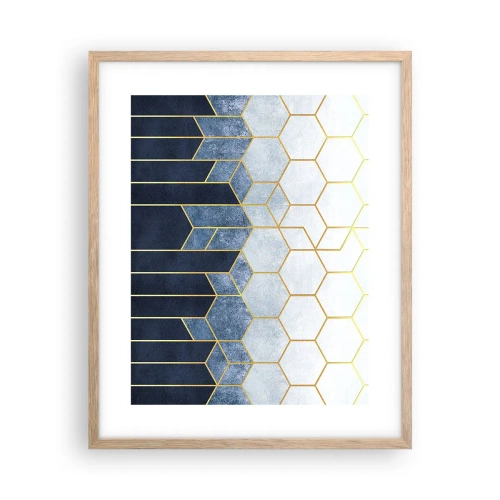 Pôster com moldura de carvalho claro - Composição em ritmo sincopado - 40x50 cm