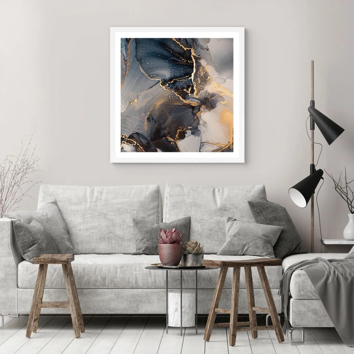 Pôster em moldura branca - A vida da pedra - 50x50 cm