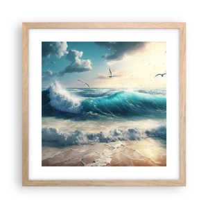 Pôster com moldura de carvalho claro - Cantarola apenas para si - 40x40 cm