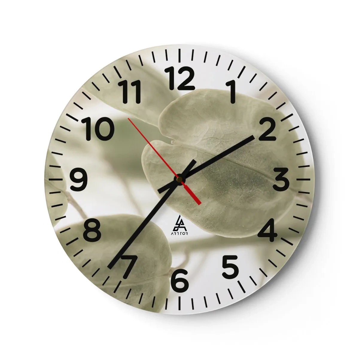 Relógio de parede - Relógio em vidro - No começo eram folhas... - 40x40 cm