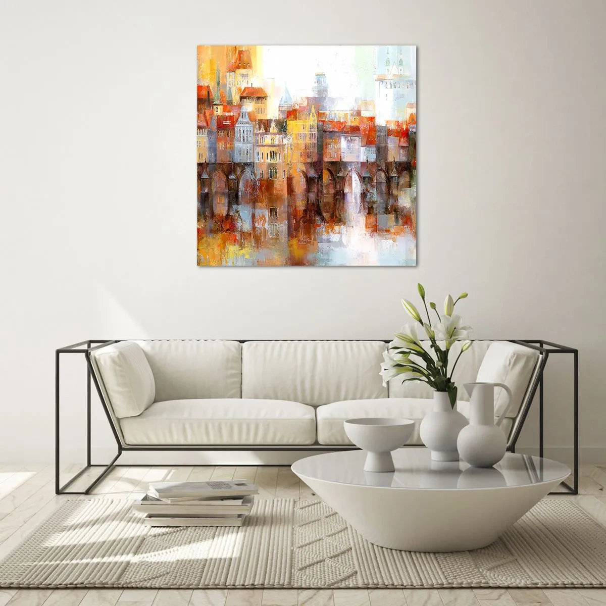 Quadro em vidro - Debaixo da ponte também é bonito - 30x30 cm