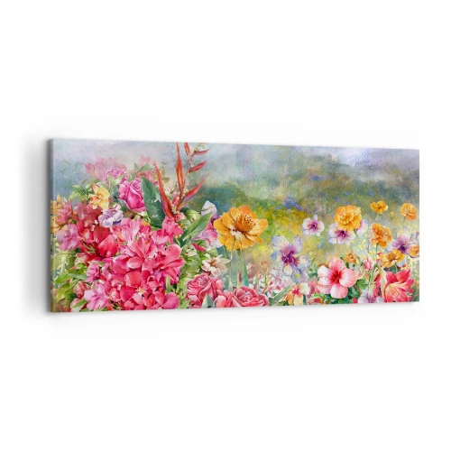 Quadro em tela - O jardim que enlouqueceu - 100x40 cm