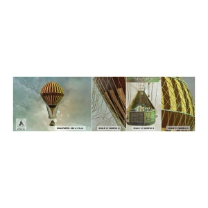 Amostra de papel de parede Premium Canvas - Voos pioneiros - Balão, Voar, Nuvens - 100x30 cm