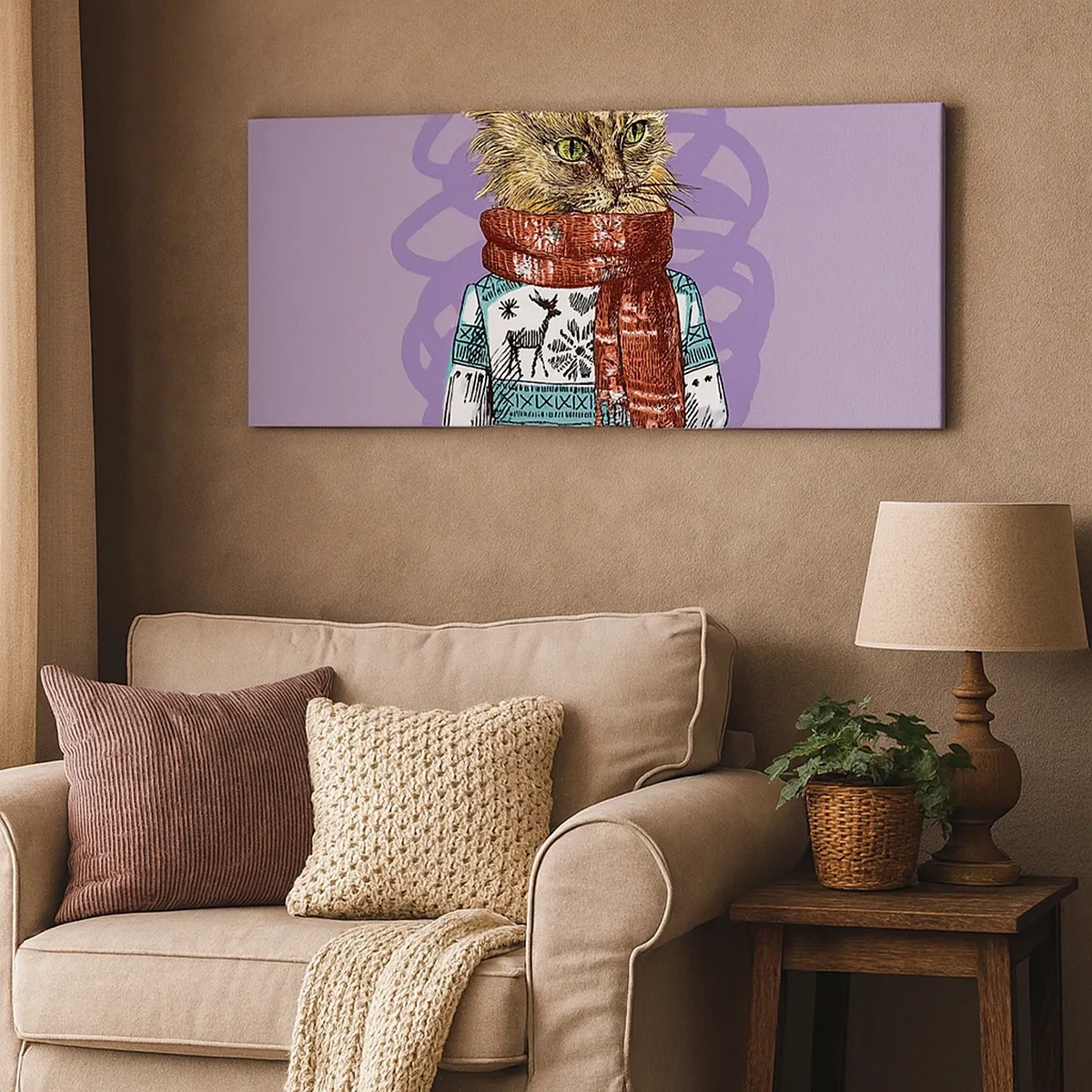 Quadro em tela - Gato não só de botas - 30x30 cm