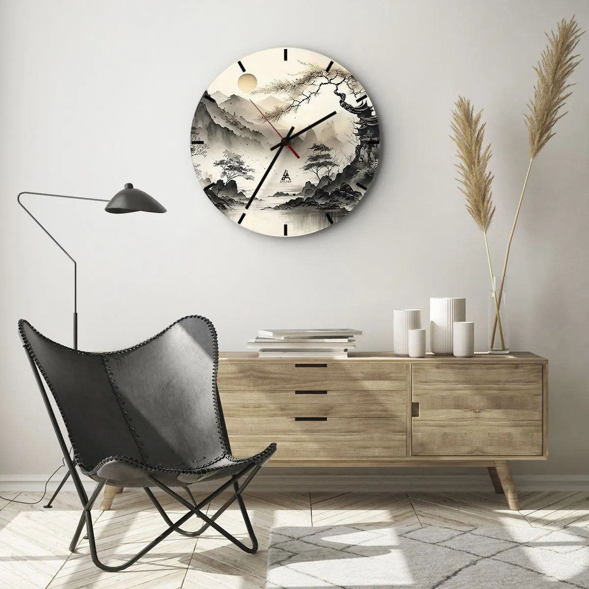 Relógio de parede - Relógio em vidro - O charme único do Oriente - 40x40 cm