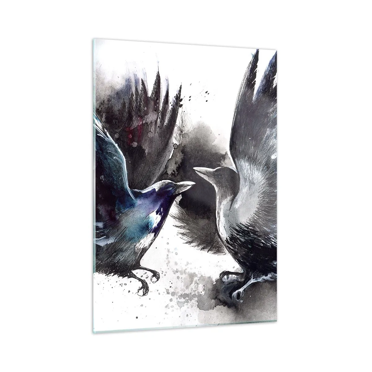 Quadro em vidro - De corvo a corvo... - 50x70 cm