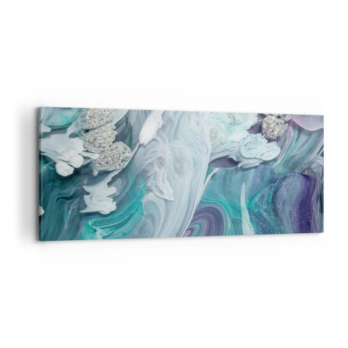 Quadro em tela - Correntes de azul - 100x40 cm