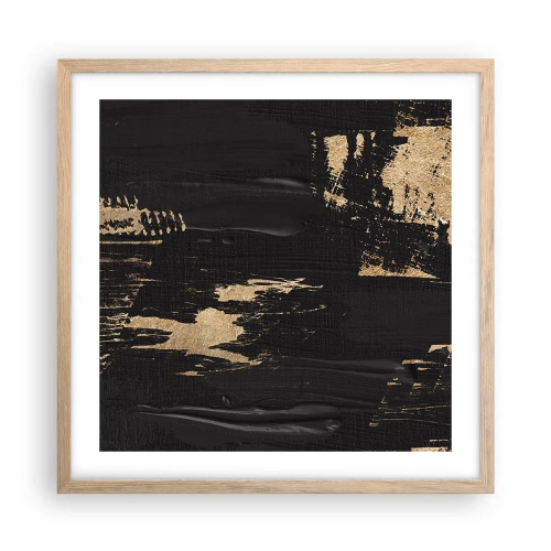 Pôster com moldura de carvalho claro - Rastro de toque - 50x50 cm