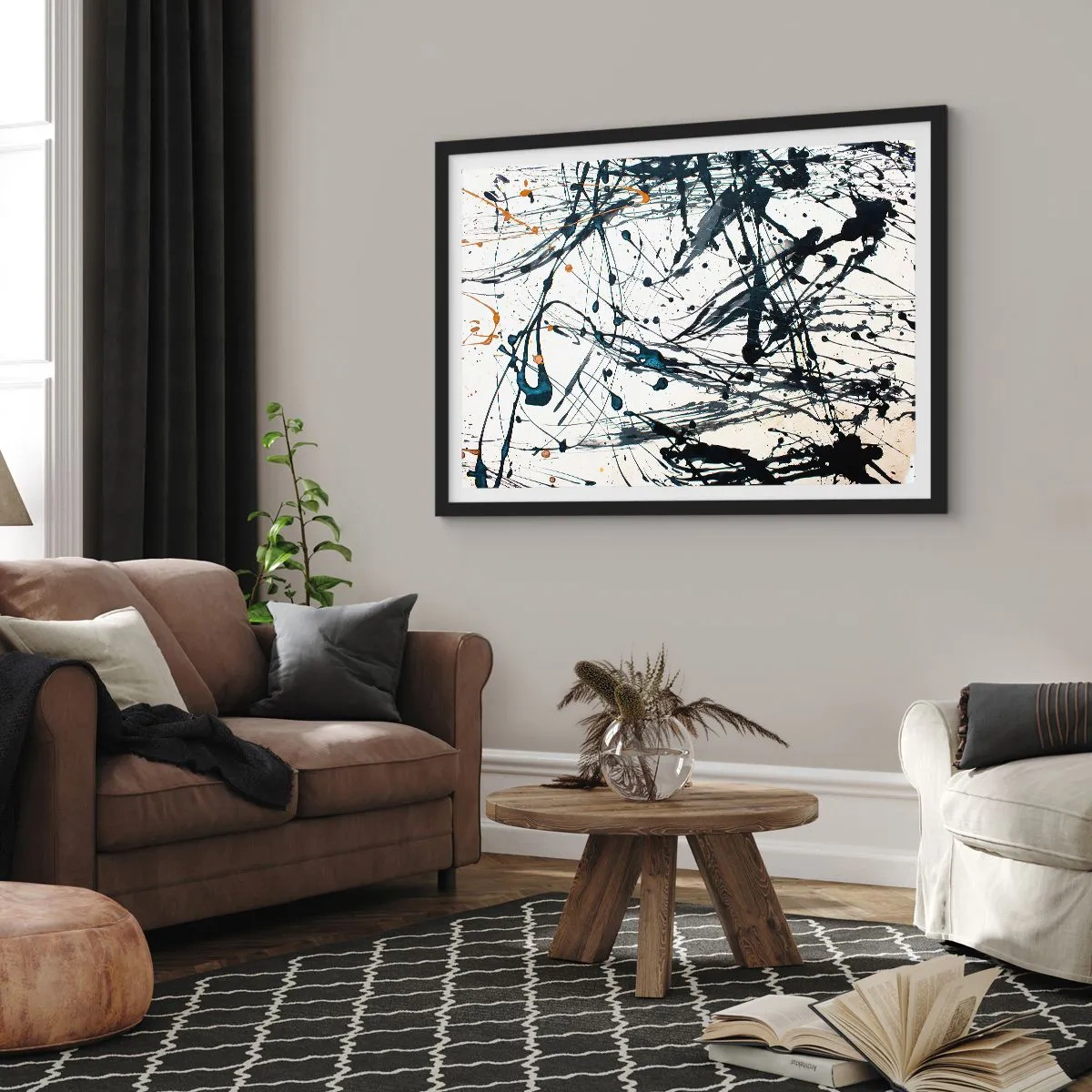 Pôster com moldura preta - Com ou sem sentido? - 70x50 cm
