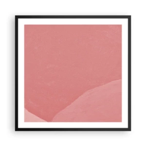 Pôster com moldura preta - Composição orgânica em rosa - 60x60 cm