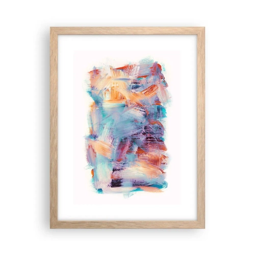 Pôster com moldura de carvalho claro - Uma bagunça colorida - 30x40 cm