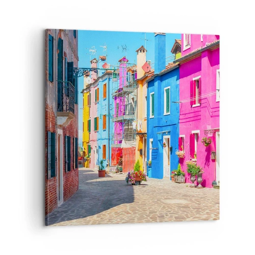 Quadro em tela - A Cidade dos Papagaios - 60x60 cm