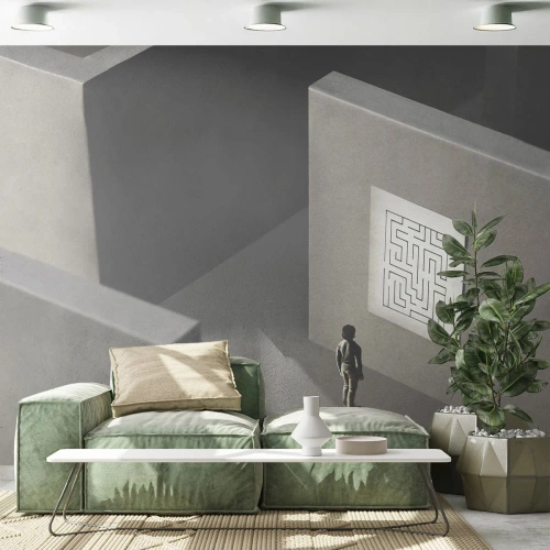 Papel de Parede Standard Eco - Mas onde estou? - Labirinto, Abstração, Pedaço - 300x210 cm