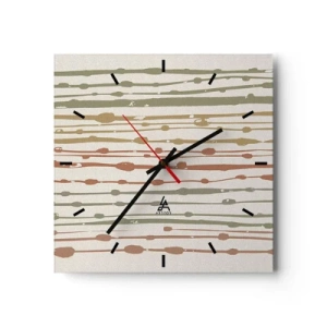 Relógio de parede - Relógio em vidro - Notação musical de cores - 40x40 cm