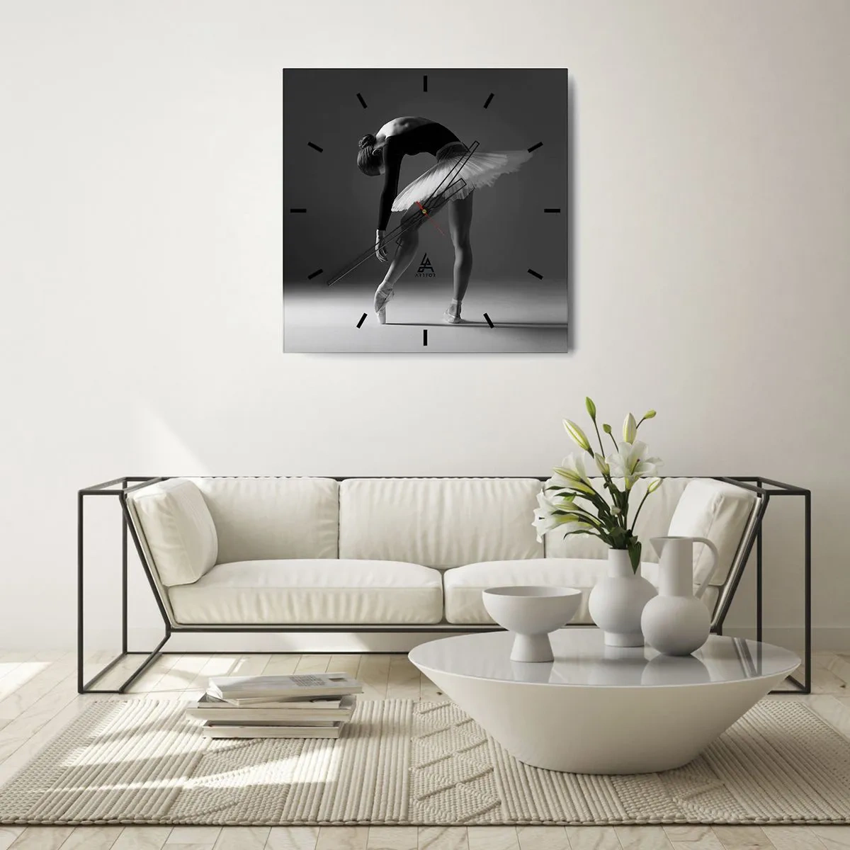 Relógio de parede - Relógio em vidro - Bella balerina - 40x40 cm