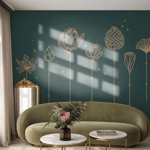 Papel de Parede Premium Canvas - A família RAMOS - Flores, Art Deco, Minimalista - 250x175 cm