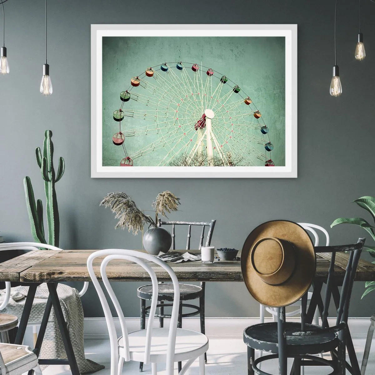 Pôster em moldura branca - Diverte-te - 100x70 cm