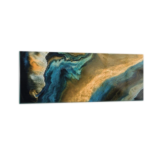 Quadro em vidro - Azul – amarelo – influências mútuas - 140x50 cm