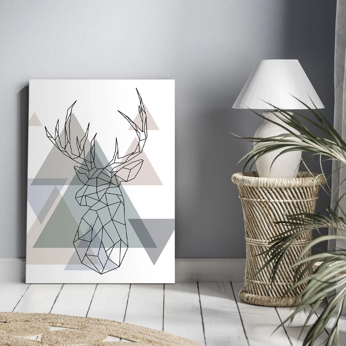 Quadro em tela - Numa floresta geométrica - 50x70 cm