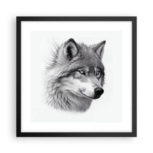 Pôster com moldura preta - Alfa – sem dúvida - 40x40 cm