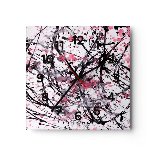 Relógio de parede - Relógio em vidro - A natureza fugaz da vida - 30x30 cm