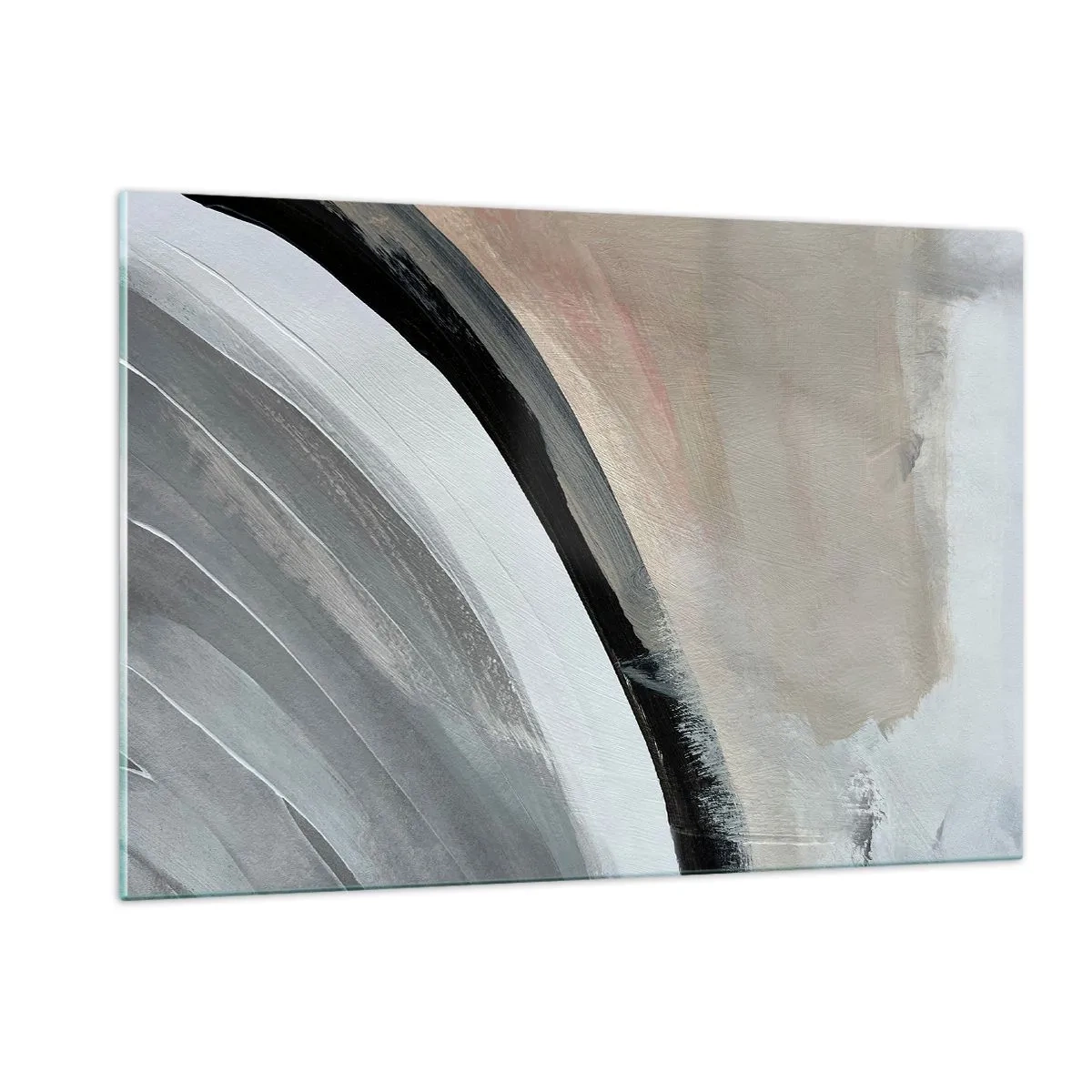 Quadro em vidro - Composição: arco preto e cinza - 120x80 cm