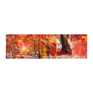 Amostra de papel de parede autocolante Deluxe Sticker - Floresta de cobre - Outono, Parque, Paisagem - 100x30 cm
