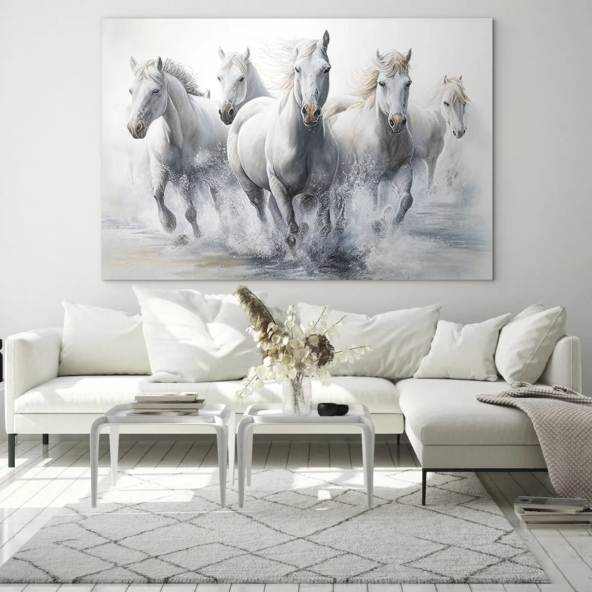 Quadro em vidro - Magia branca - 100x70 cm