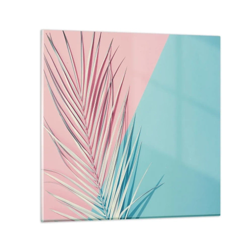Quadro em vidro - Impressão tropical - 30x30 cm
