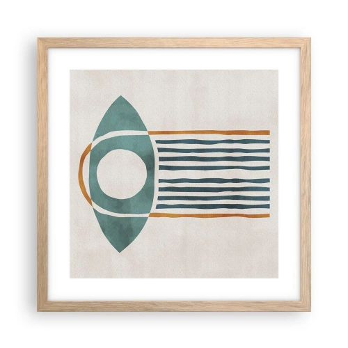 Pôster com moldura de carvalho claro - Sinais e rituais - 40x40 cm